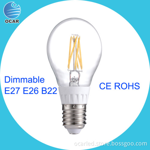 2015 4W Dimmable Led filament bulb, filament led bulb Dimmable 4W E27 with 2years warranty